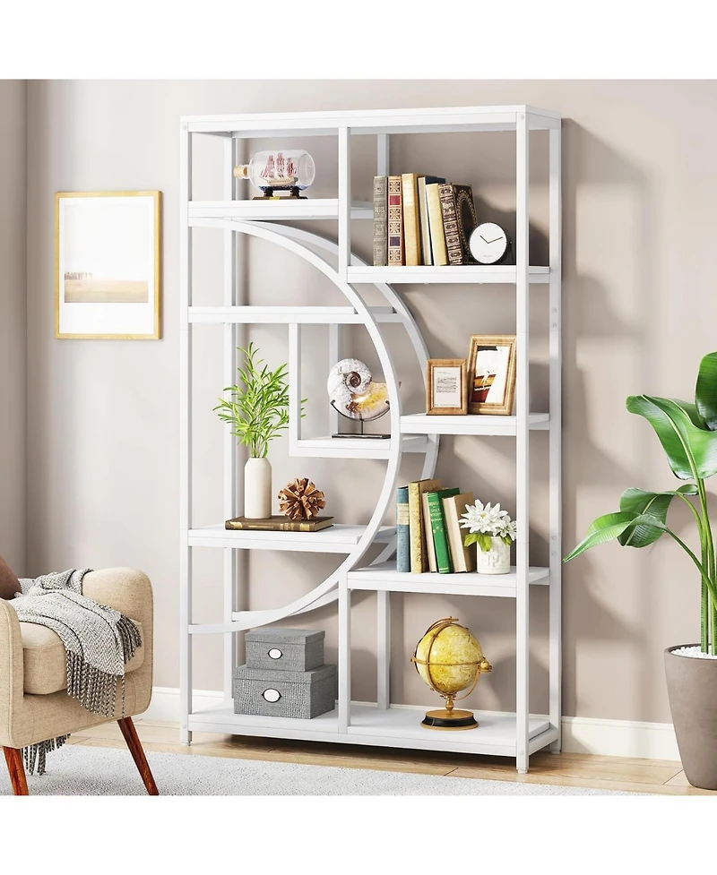 Tribesigns 5-Tier Industrial Bookshelf with 9 Open Shelves