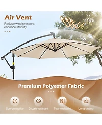 Gouun 10 Feet Solar Led Offset Cantilever Market Umbrella