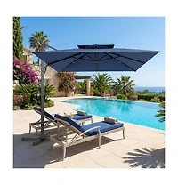 Gouun 10 Feet Cantilever Patio Umbrella with 360 Rotation and 8 Ribs