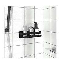 vidaXL Shower Shelf Matt Black 9.1"x2.6"x2.4" Brushed 304 Stainless Steel
