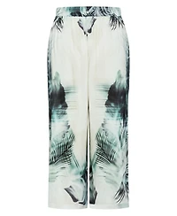 City Chic Plus Piper Palm Print Wide Leg Pant