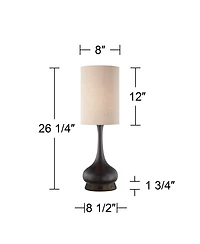 360 Lighting Modern Table Lamp with Usb and Ac Power Outlet Workstation Charging Base 24.5" High Droplet Living Room Desk Office