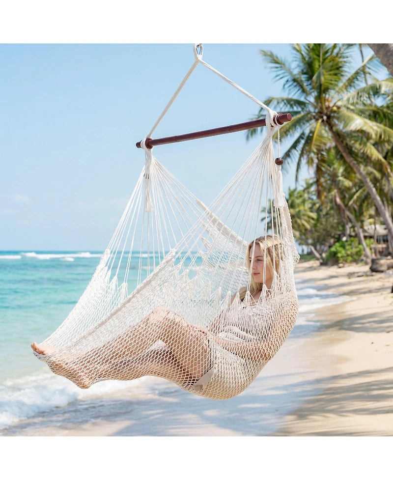 Gymax Caribbean Hammock Chair Large Soft-Spun Hanging Chair