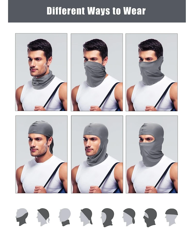 Piscifun 9 Pack Men's Balaclava Face Cover Warm Uv Protection Winter Outdoor Sports Gear