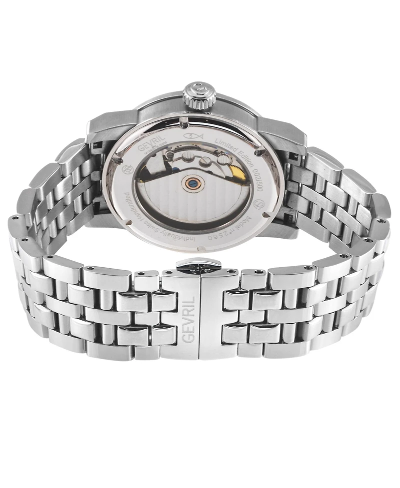 Gevril Men's Swiss Made Madison Swiss Automatic Silver Stainless Steel Bracelet Watch