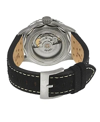Gevril Men's Swiss Made Franklin Swiss Automatic Italian Leather with canvas Strap Watch