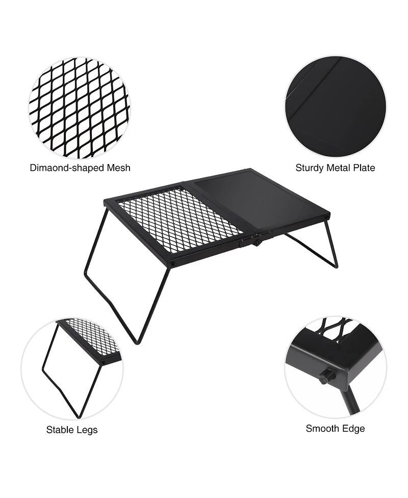 Piscifun Heavy Duty Steel Folding Campfire Grill Portable Outdoor Cooking Rack