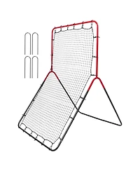 Hongge 3-Way Baseball and Softball Pitchback Rebounder Net 3 x 4.5 ft for Fielding and Throwing Practice