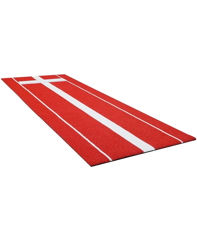 Hongge Softball Pitching Mat 10 x 3 ft with Pitching Rubber Stride Line and Antislip Foam Backing for Fastpitch Training