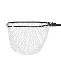 Hongge Foldable Fish Landing Net with 76 in Telescopic Aluminum Handle Built-In Scale and Silicone Mesh