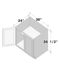 Boyel Living 30"W Full Height Door Base Cabinet, Ready to Assemble Kitchen Cabinet with Solid Wood Frame, Soft-Close Slides and Hinges