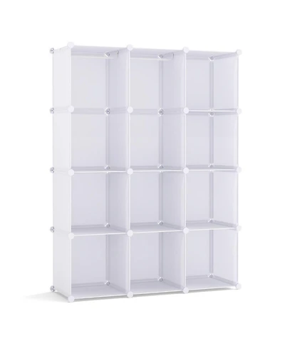 Hongge Stackable 10-Cube Kids Wardrobe Organizer with Hanging Rod