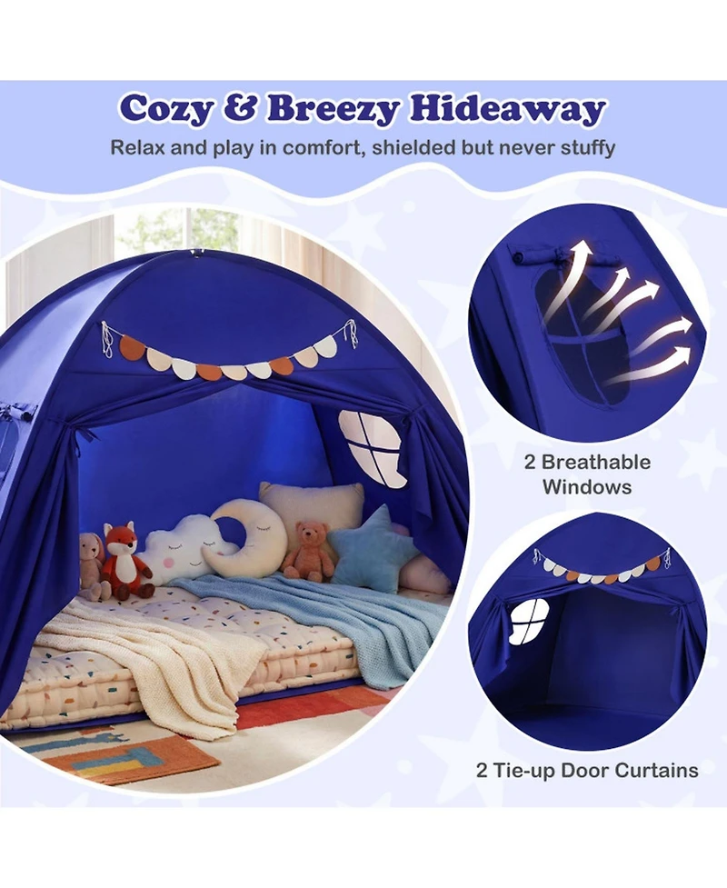 Hongge Two Windows Twin Bed Canopy Tent, 2-Piece, Ages 3+