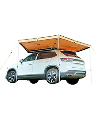 Hongge Retractable 270 Degree Vehicle Side Awning 52 Square Feet Waterproof Upf 50 Plus Shelter for Suv Van and Truck