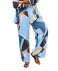 City Chic Plus Amaya Abstract Print Wide Leg Pant