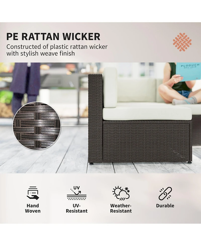 Outsunny 7-Piece Outdoor Patio Furniture Set w/ Rat Wicker,