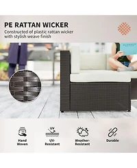 Outsunny 7-Piece Outdoor Patio Furniture Set w/ Rat Wicker,