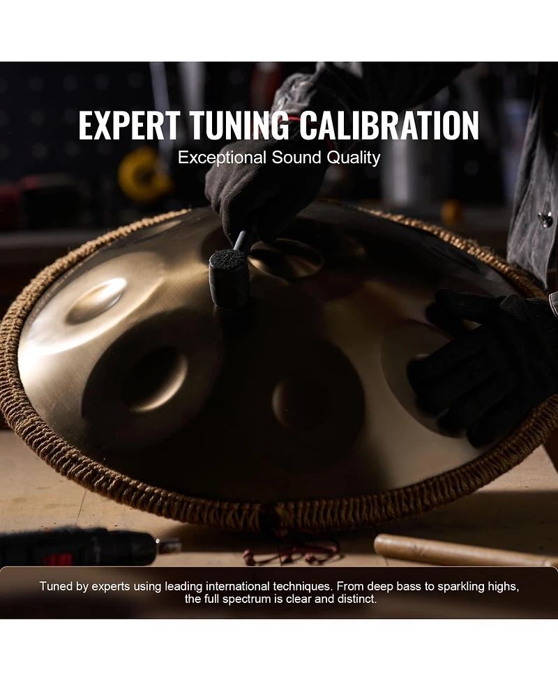 Hongge 22 inches Steel Handpan Drum with 10 Notes in D Minor Tuning
