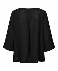 Masai Copenhagen Women's Dovinia 3/4 Sleeve Round Neck Blouse