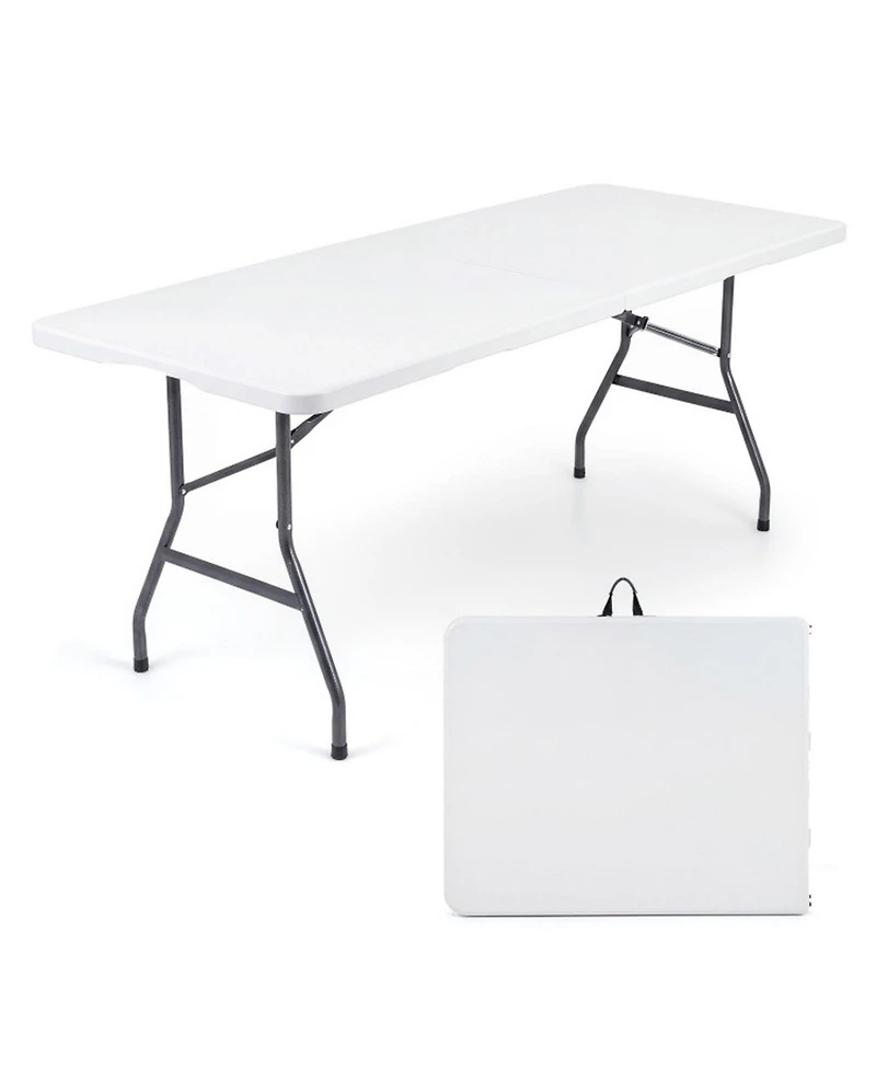 Sugift 6 Feet Plastic Fold-in-Half Camping Table