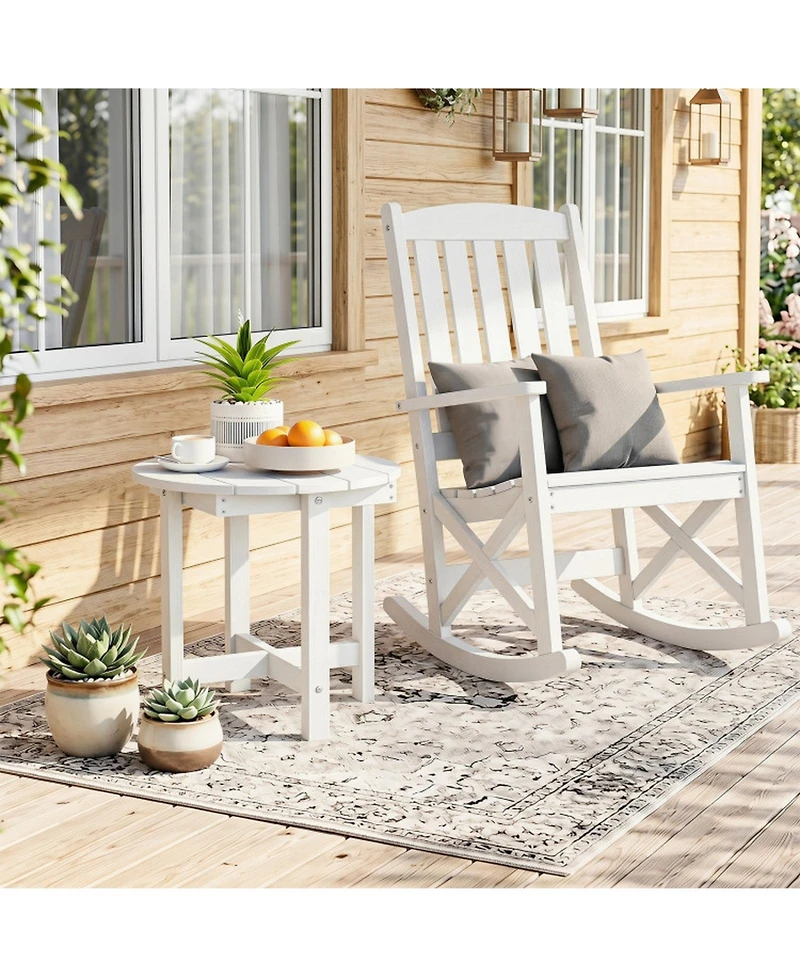 Sugift Hips Adirondack Side Table with Weather-Resistant Waterproof Top