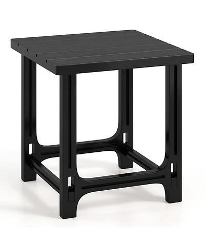 Sugift 18 in Outdoor Adirondack Side Table with Slatted Surface Hdpe