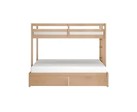 Grain & Grove Bear Furniture Plywood Twin/Full Bunk with Underbed Storage Drawers