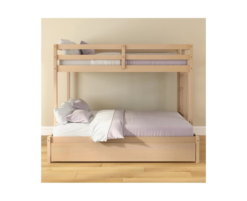Grain & Grove Bear Plywood Twin/Full Bunk with Trundle