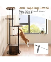 Sugift 72-in Tall Multi-Level Cat Condo with Top Perch Platforms and Removable Washable Mats