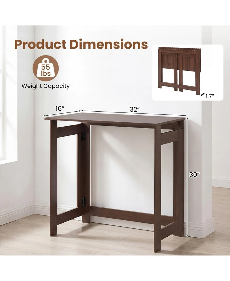 Sugift Folding Console Table with Foldable Legs