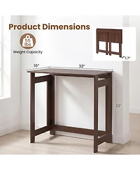 Sugift Folding Console Table with Foldable Legs