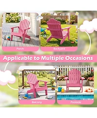 Sugift Kids All-Weather Adirondack Chair for Children with Tilted High Backrest Hips Material