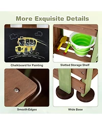Sugift Mud Farm Fir Wood Planter Box Playset, Ages 3+