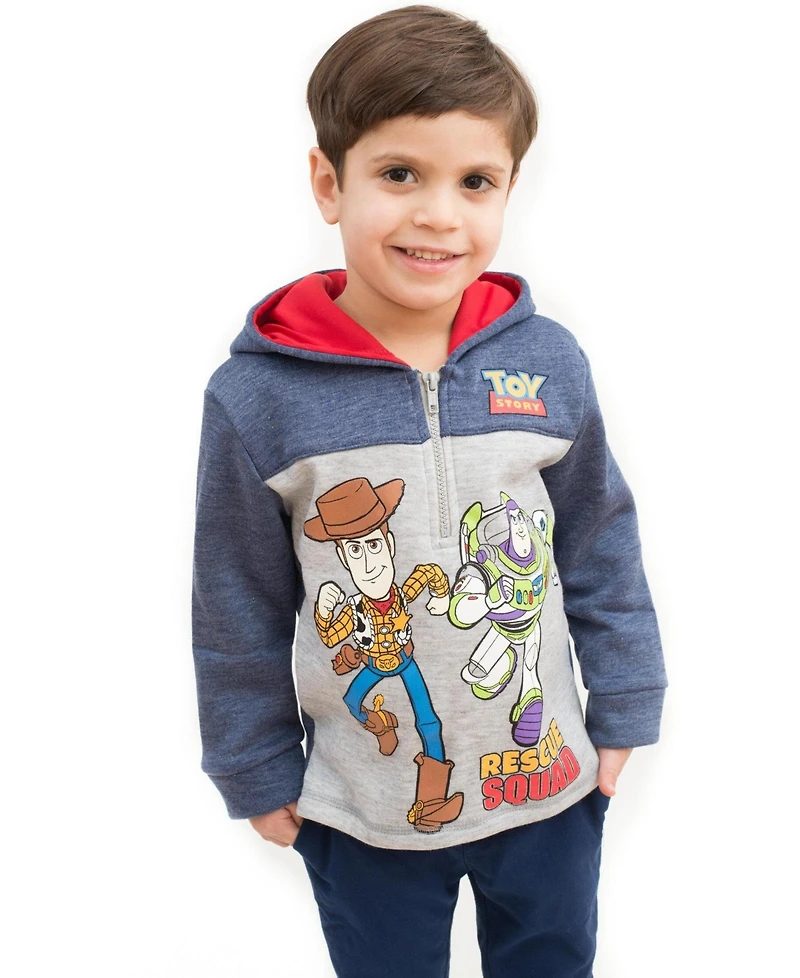 Toy Story Toddler Boys 2T -5T Fleece Quarter-Zip Hooded Sweatshirt