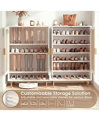 Sugift 43 in 6-Tier Tall Shoe Cabinet with Double Doors and Adjustable Shelves