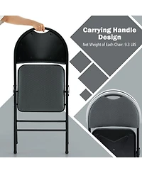 Gouun Set of 2 Padded Folding Office Chairs with Backrest 18 Inch Seat