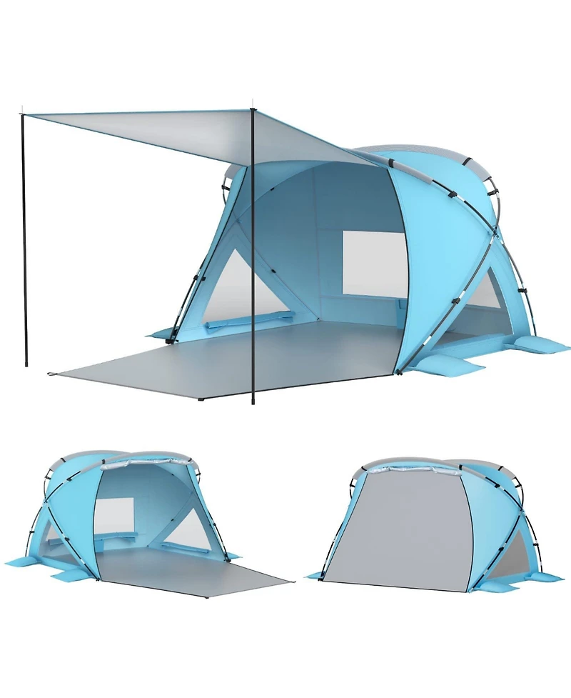 Aofar Beach Tent Sun Shelter Pop Up Upf 50+ Uv Protection Portable Waterproof Family Cabana Shade