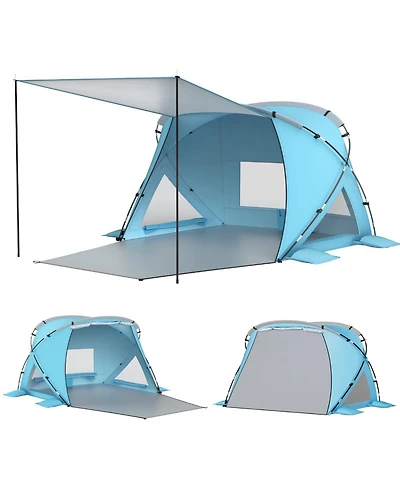 Aofar Beach Tent Sun Shelter Pop Up Upf 50+ Uv Protection Portable Waterproof Family Cabana Shade