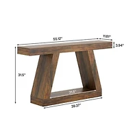 Slickblue 55" Farmhouse Console Table with Storage Shelves