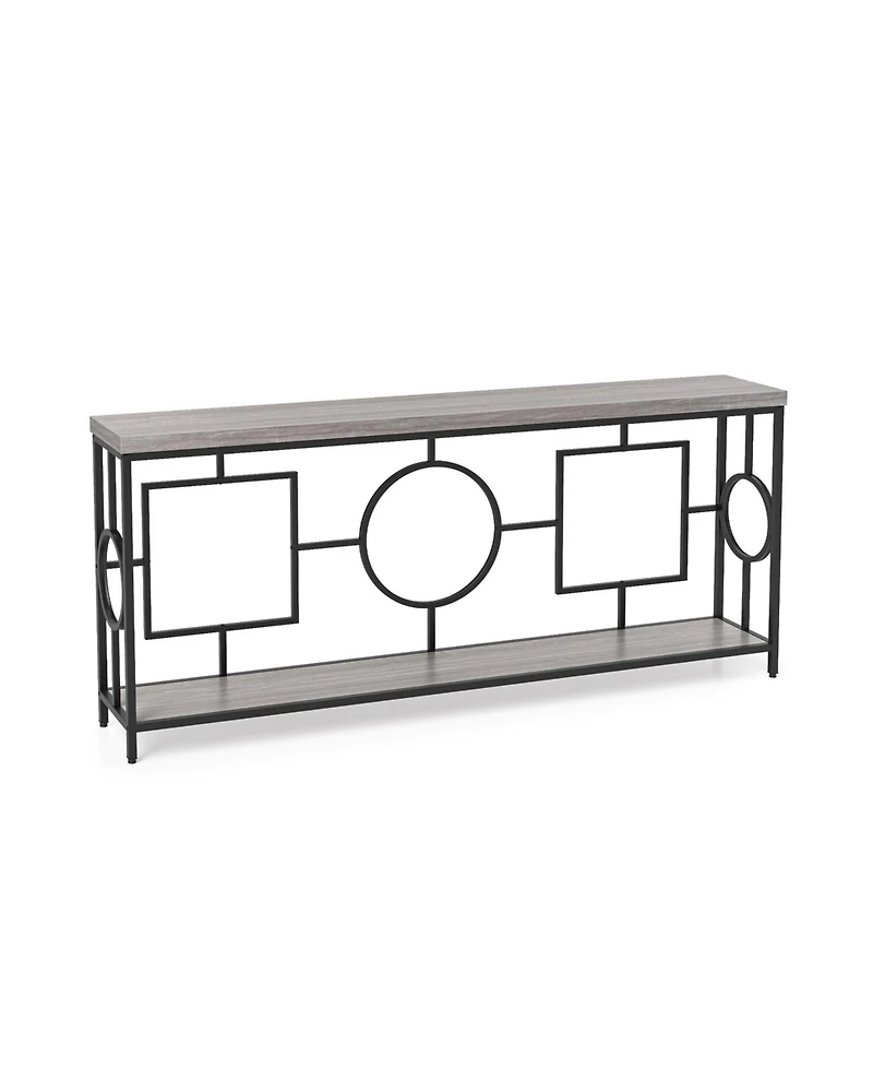 Slickblue Modern 2-Tier Console Table with Storage for Hallway