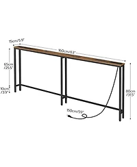 Slickblue 63-Inch Entryway Console Table with Built-In Charging Station