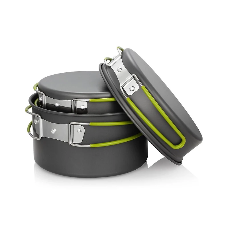 Piscifun Lightweight Non Stick Camping Cookware Set Stackable Outdoor Hiking Mess Kit with Storage Bag