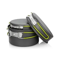 Piscifun Lightweight Non Stick Camping Cookware Set Stackable Outdoor Hiking Mess Kit with Storage Bag