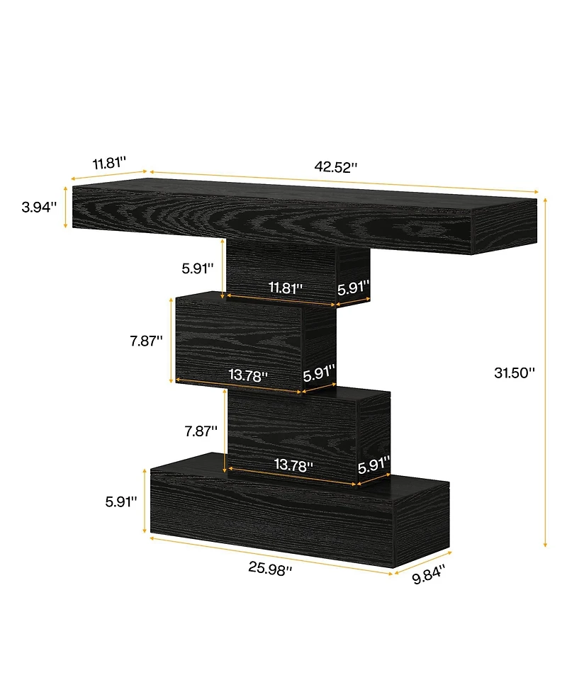 Tribesigns Farmhouse Console Table, 42.5-Inch Narrow Wood Sofa Table Behind Couch, Industrial Entryway Accent