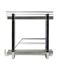 Household Essentials Glidez Multipurpose Pull-Out Storage Organizer, 3-Tier Design, Chrome