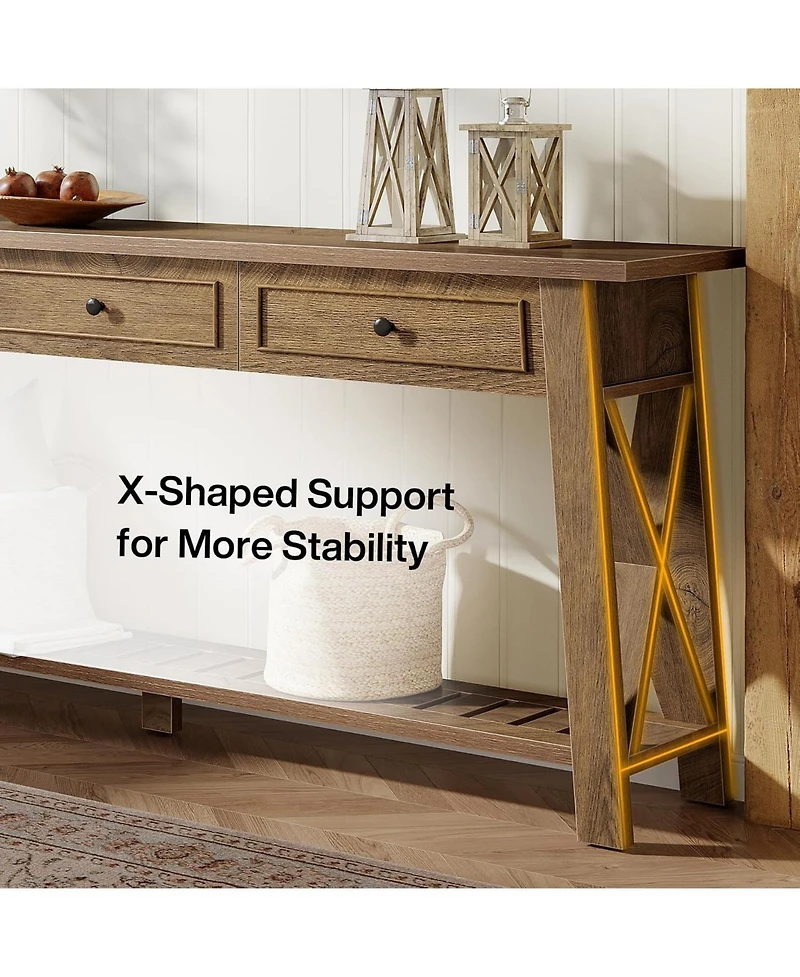 Tribesigns 70.87" Console Table with 3 Drawers and Shelf