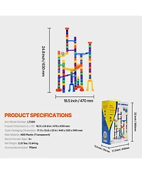 Sugift Glow-in-the-Dark Easy-Connect 110-Piece Marble Run Building Set, Ages 3+