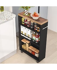Tribesigns 4-Tier Slim Rolling Storage Cart with Handle