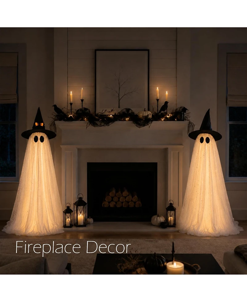 Aofar 2 Packs Ghost String Lights Remote Control Outdoor Indoor Decorations
