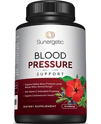Sunergetic Herbal Supplement with Garlic, Hawthorn, Hibiscus and Vitamins, 90 Capsules